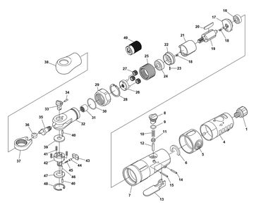 Fig-0 Diagram and Parts List for CP825C  Chicago Pneumatic Ratchet